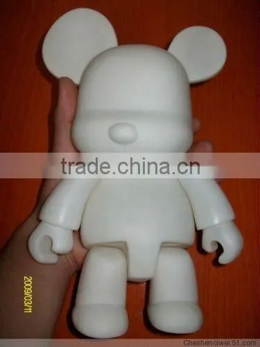 White plastic bear figure toys,qee toys decoration