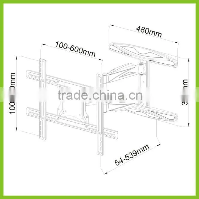 PLB171L-LW VESA 600x400 Slim Articulating LCD Mount Brackets