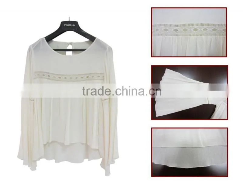 2016 latest elegant ladies' casual tops women loose blouse plus size sheer sexy tops patterns for woman