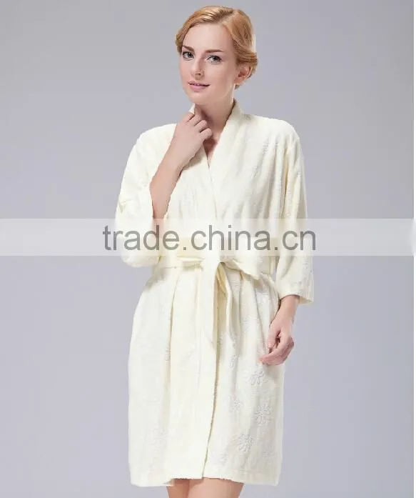 Factory wholesale luaury cotton europe style sexy women bathrobe
