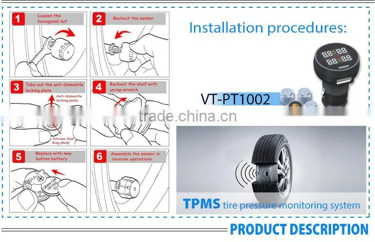 High quality TPMS with good battery can use 3 years