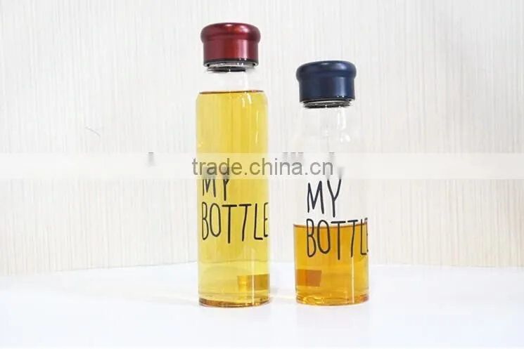 2015 New style 550ML High Borosilicate Glass Water Bottle