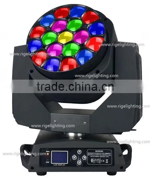 2015 NEWEST design 19*15w bee eye High Power stage light led zoom moving head sharpy light