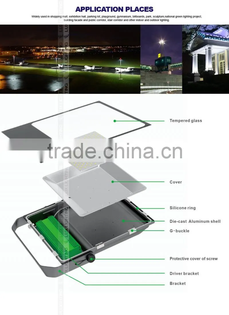 Meanwell Driver, Promotional Price, CE ROHS Approved, Free Lighting Design, 5 Years Warranty 200W LED Flood Lights