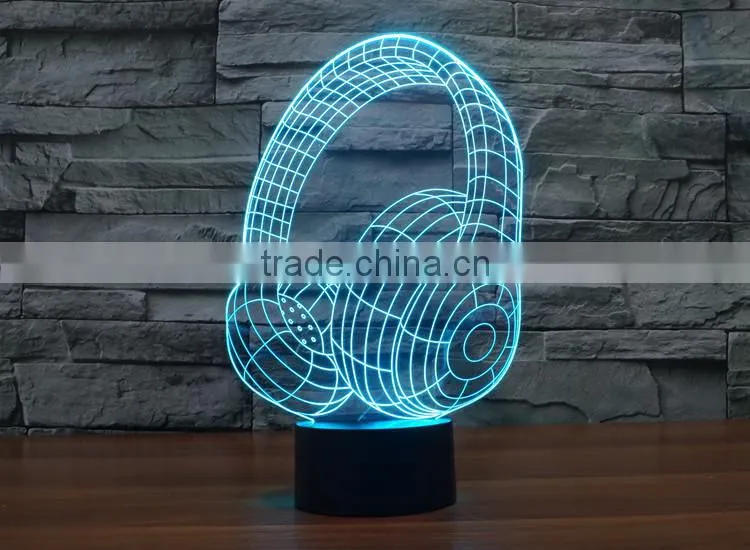 Novelty Lighting fashionable Table Lamp Touch Switch 3D LED Night Light Acrylic Colorful Gradient Atmosphere Lamp With USB Line