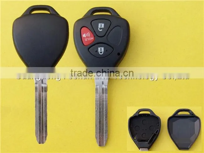 Uncut 2+1 buttons car key shell replacement for Toyota no logo
