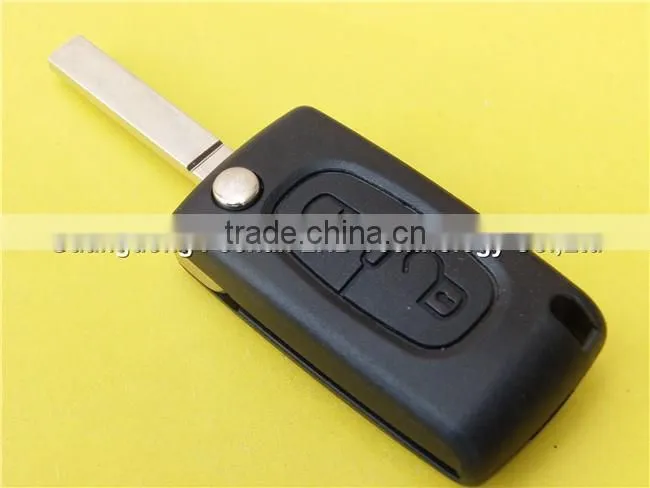 High quality 307 2 button car key case shell no logo no battery place CE0523 for Peugoet remote