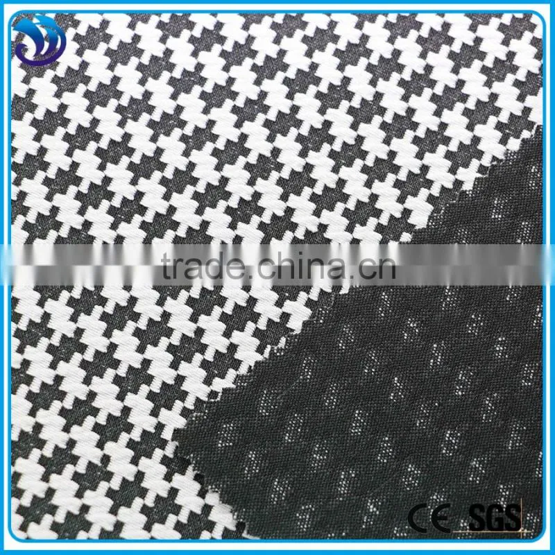 polyester/spandex Houndstooth design knitting fabric for garment