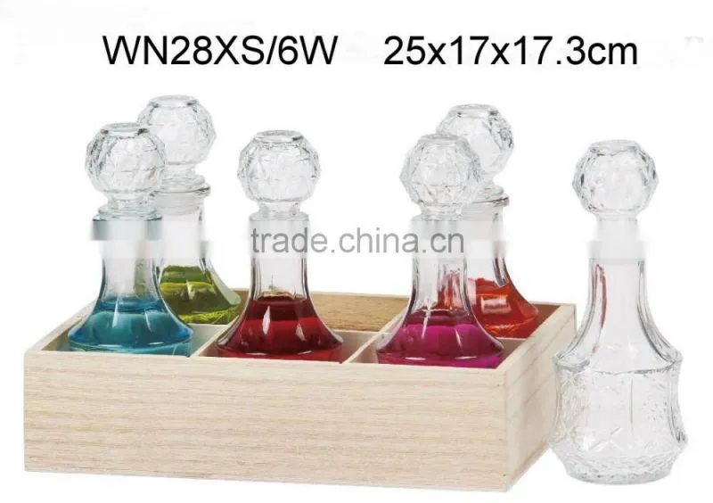Glass jar for liquid soap with wooden box (CCP846T/6W)