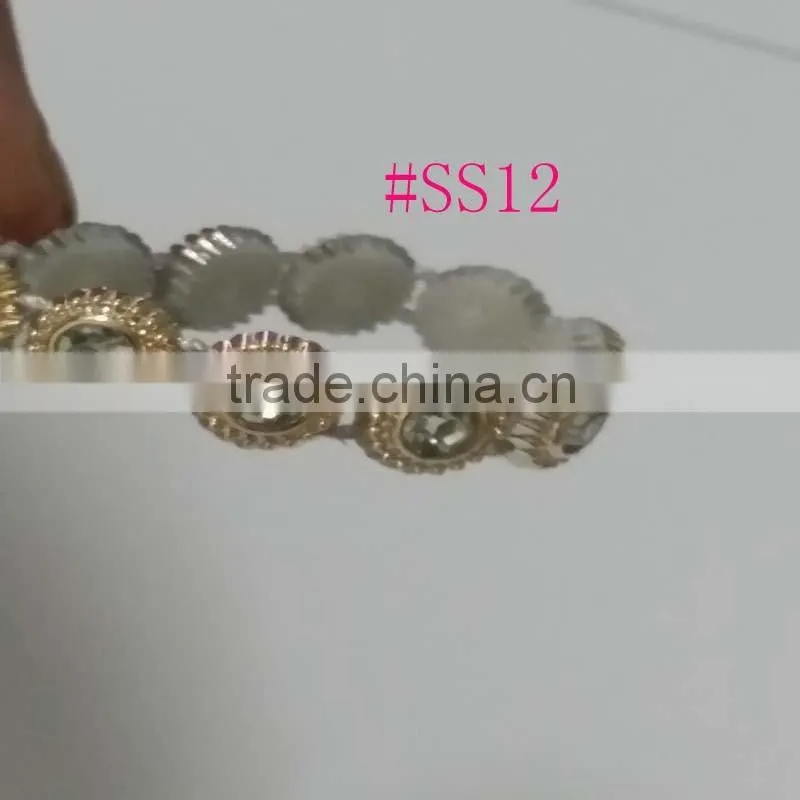 Gold UV electroplating diamond Trimming. Crystal Rhinestone BandingSS12 rhinestone Banding . Wholesale