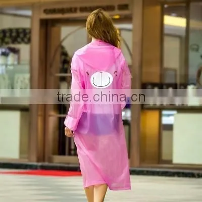 Fashion EVA travel thickening eco-friendly disposable raincoat