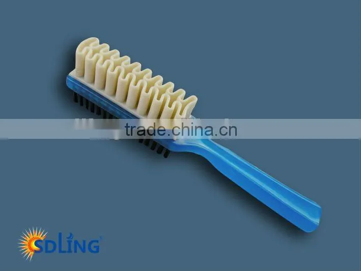 blue plastic handle rubber shoe brush