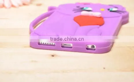 Cute 3d cat design cartoon mobile phone silicone case for samsung iPhone 6/6s