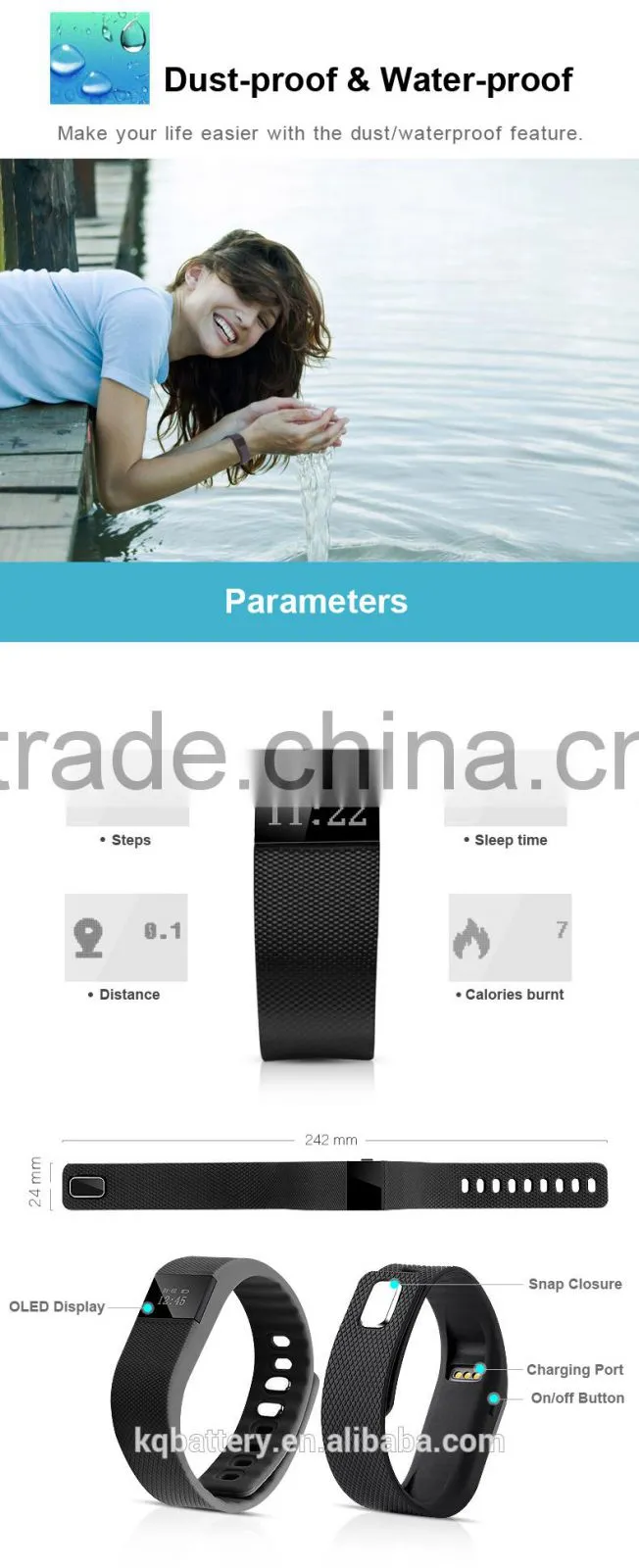 factory supply bluetooth waterproof calorie counter bluetooth fitness band