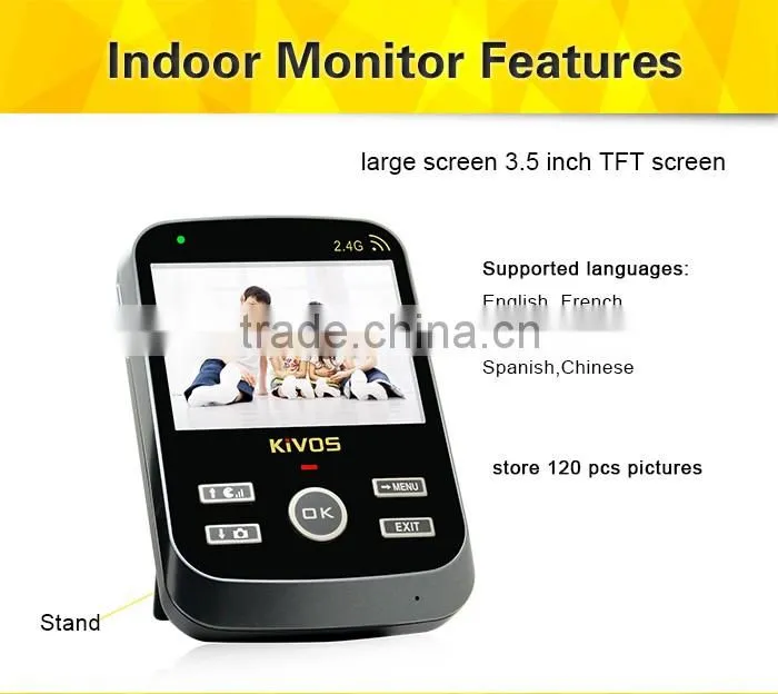 Store up to 120 photos kivos KDB303 wireless video door phone for apartment