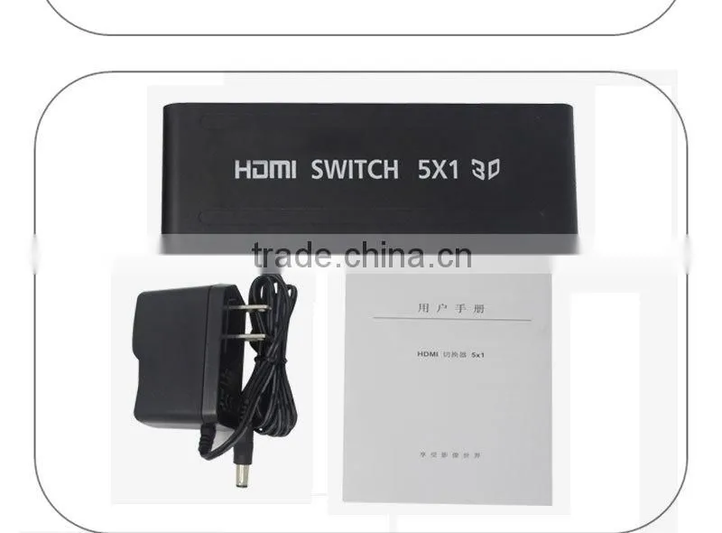 2016 hottest premium 1080p 5 port hdmi switch in black