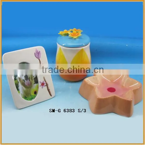 new design ceramic pet bowl pet food caniser pet photo frame