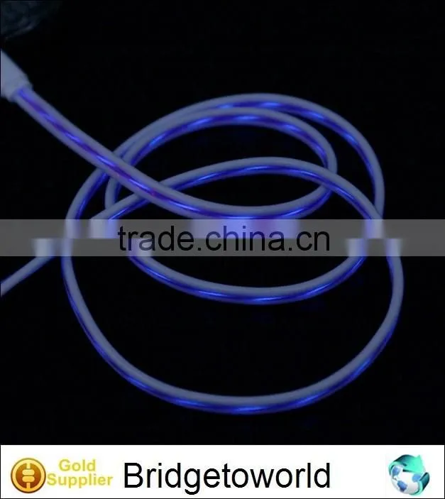 good quality colorful luminous universal micro usb LED light data sync cable charger