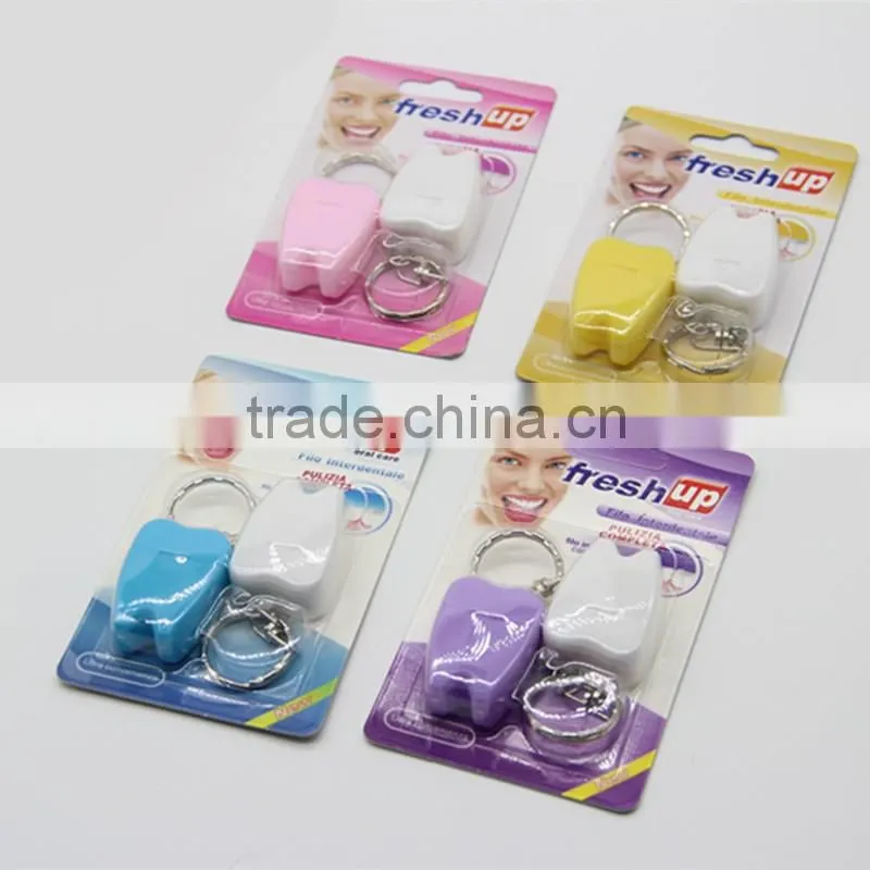 15m mint flavor tooth shape dental floss with FDA certificate