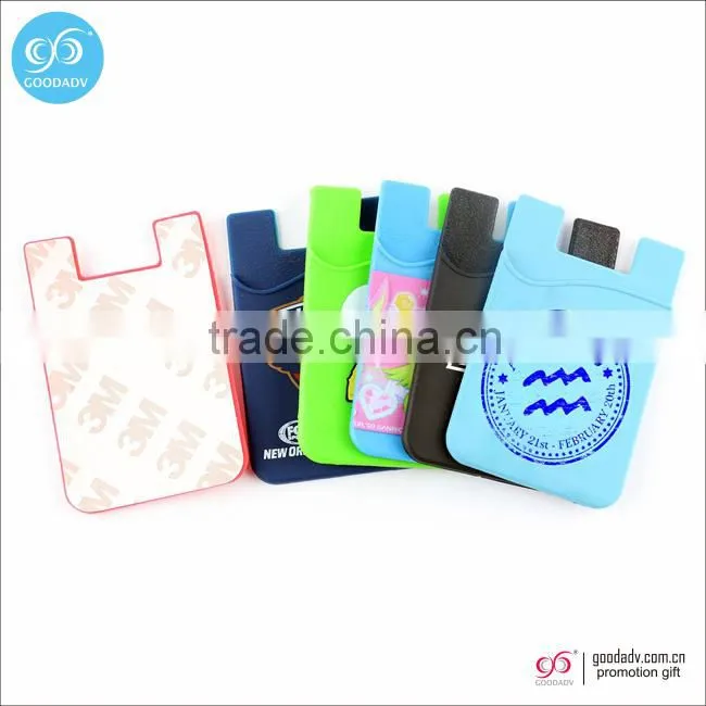 Wholesale cell phone credit card holder wallet 3m sticker silicone business card holder