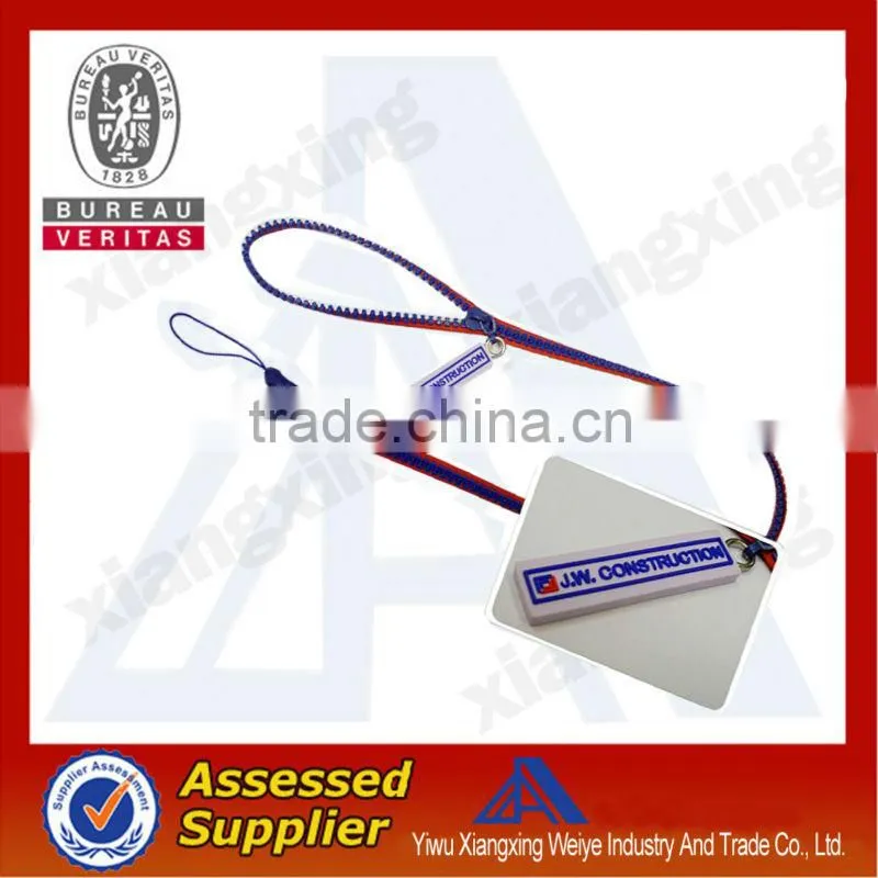 Bling-bling zipper lanyard can wear wrist and neck