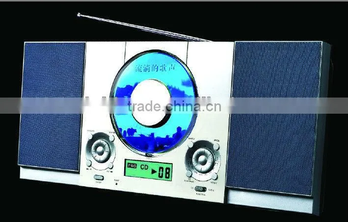 Hi-Fi digital display frequency CD Player with AM FM Radio with USB Slot and remote control mounted on wall