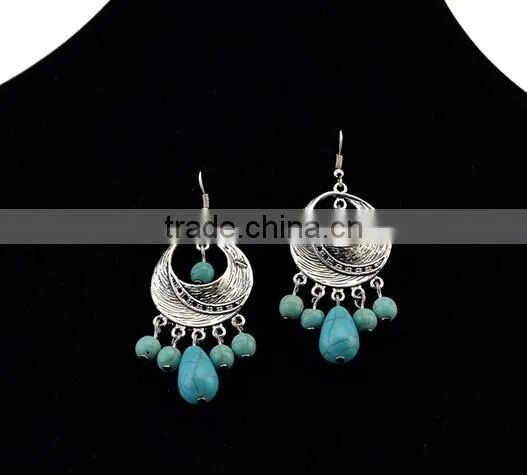 New design Bohemia Jewelry Drop Pendant Vintage Turquoise Earrings For Women