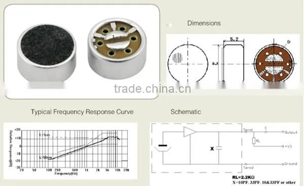Noise Canceling Electret Condenser Microphone For Radio Recorders