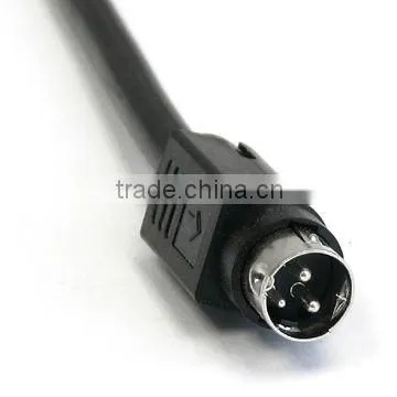 Mini DIN Cable Assembly, 8-pin DIN Plug to 4-pin Mini Plug & 6-pin DIN Plug