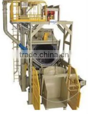 Leaning tumblast shot blasting machine