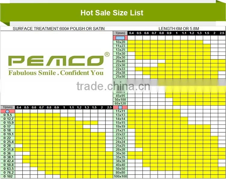Wholesale foshan Pemco Brand Factory ASTM Decoration Welded 2 Inch SS 304 stainless steel pipes