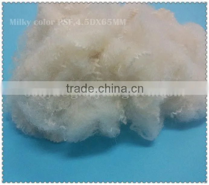 creamy color recycled polyester staple fiber