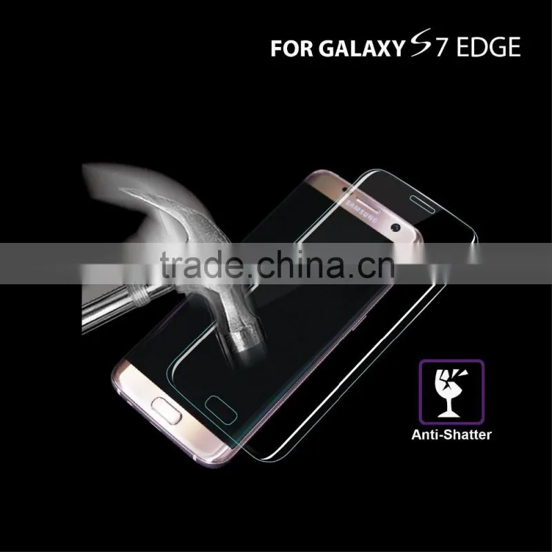 For S7 edge tempered glass screen protector, clear 3D curved full cover glass for s7 edge