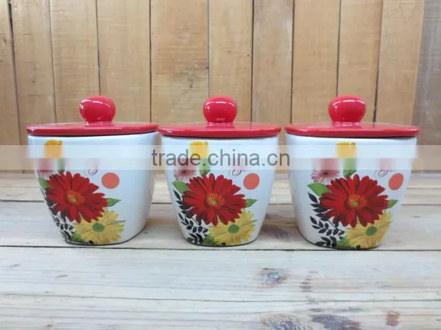 decorative new cosmos ceramic oil and vinegar cruets set