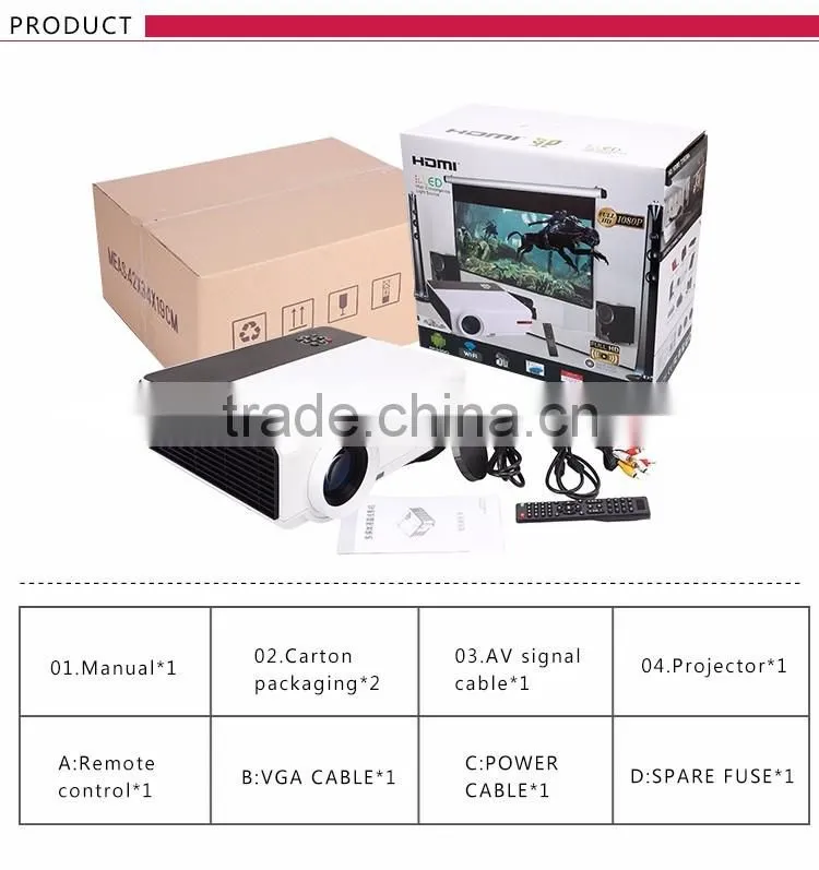 High definition Smart Home Theater 1080P TV Video HDMI LCD Video fuLL HD LED Android Wifi Projector for pc game movie 3d beamer