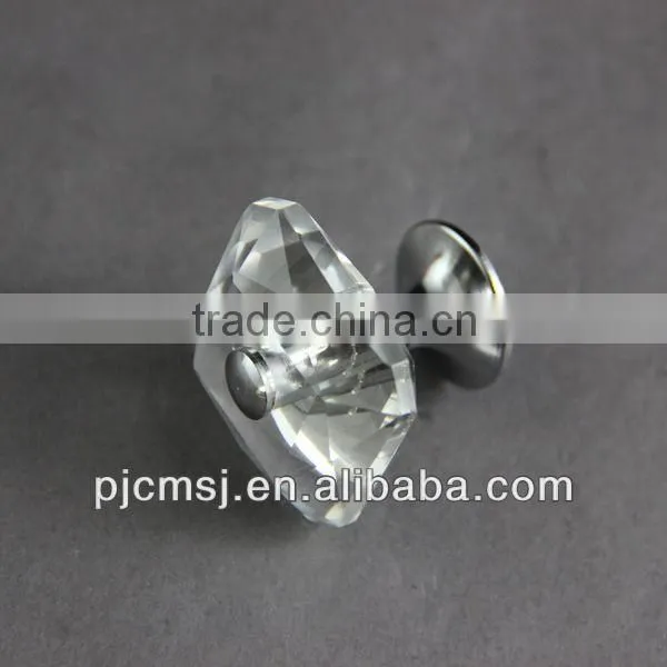 Crystal glass clear knop