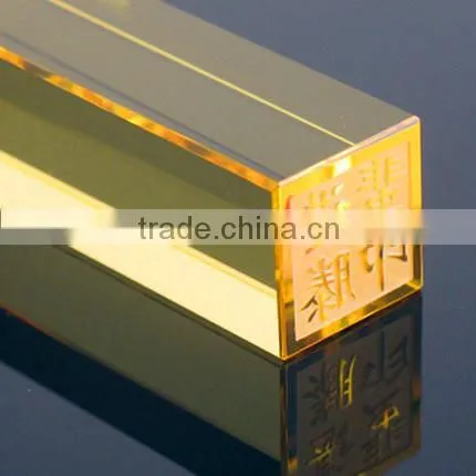 customized crystal glass seal stamp for gift or decoration
