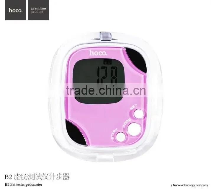 HOCO LCD Display Multi-functional Electronic Pedometer Support Body Fat Tester / Distance Count / Calorie Count with Clip