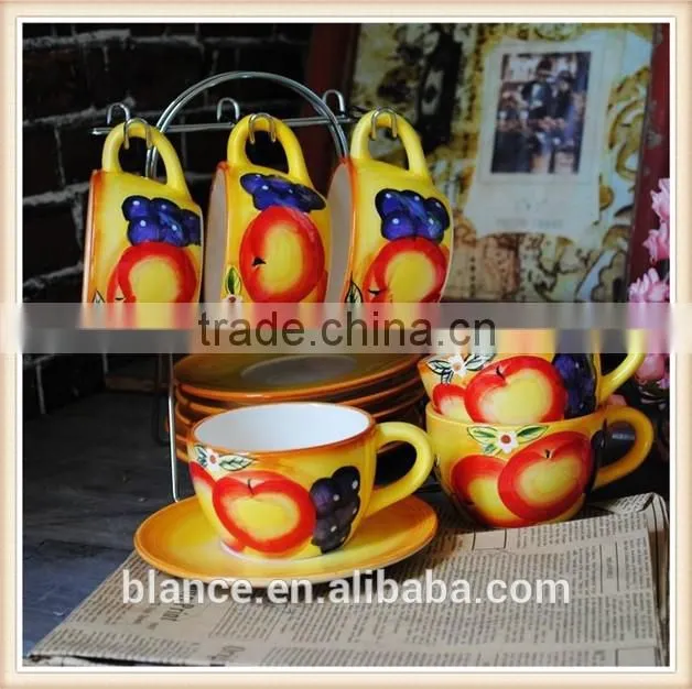 ceramic hand painted coffee mug in painting design