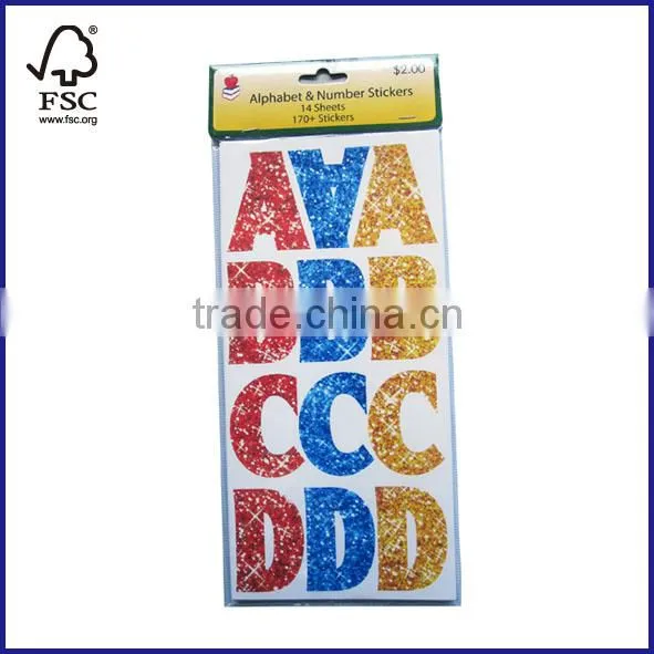 alphabet&number glitter stickers