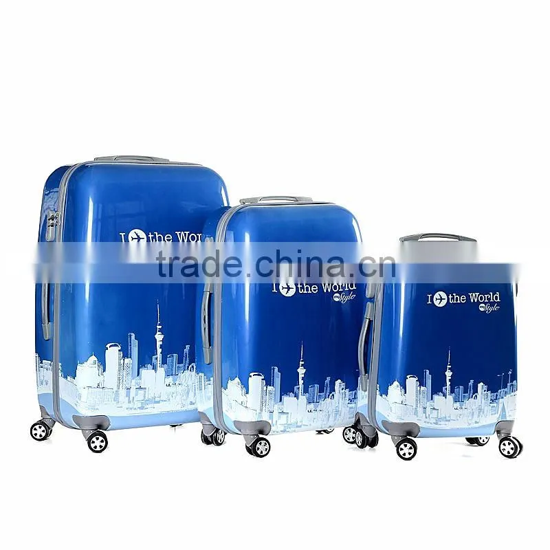 Stock 3pcs ABS luggage set with Universal wheels