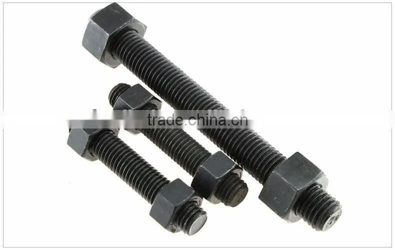 High quality black color 1/4 -4 inch astm a193stud bolt b7