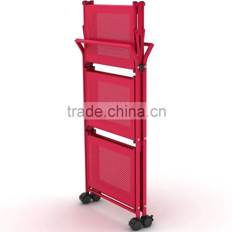 Icegreen Stainless Steel Powder Coated Three Shelf Folding Utility Cart