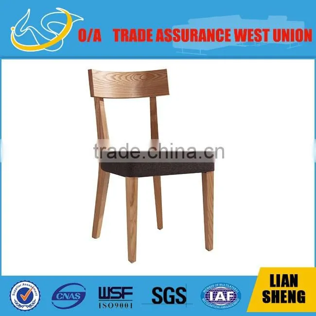 Modern neat ash solid wood dinning chair with cushion seat and fabric seat DCW9011#