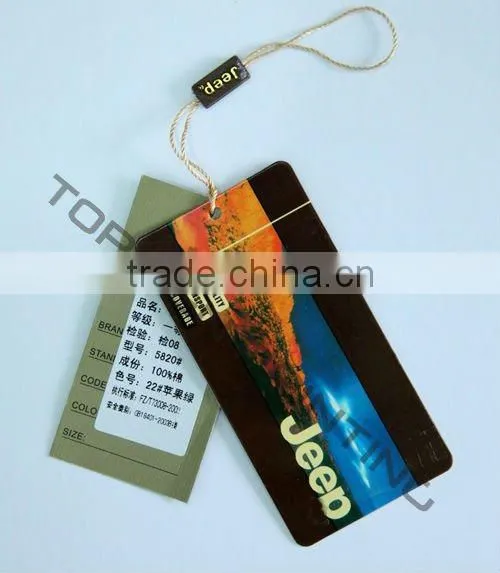 Garment Paper Die Cut Hang Tag with Assorted String