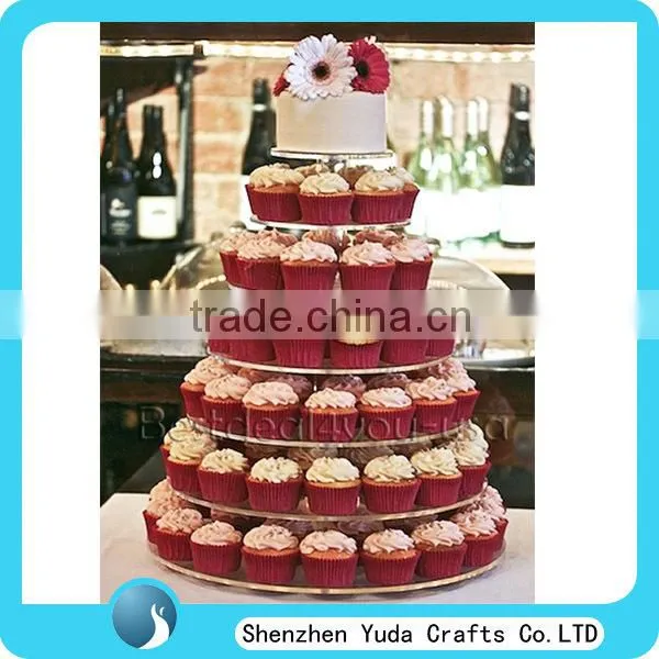 7 Tier round shape clear wedding cake stands, party cake acrylic cup cake stand