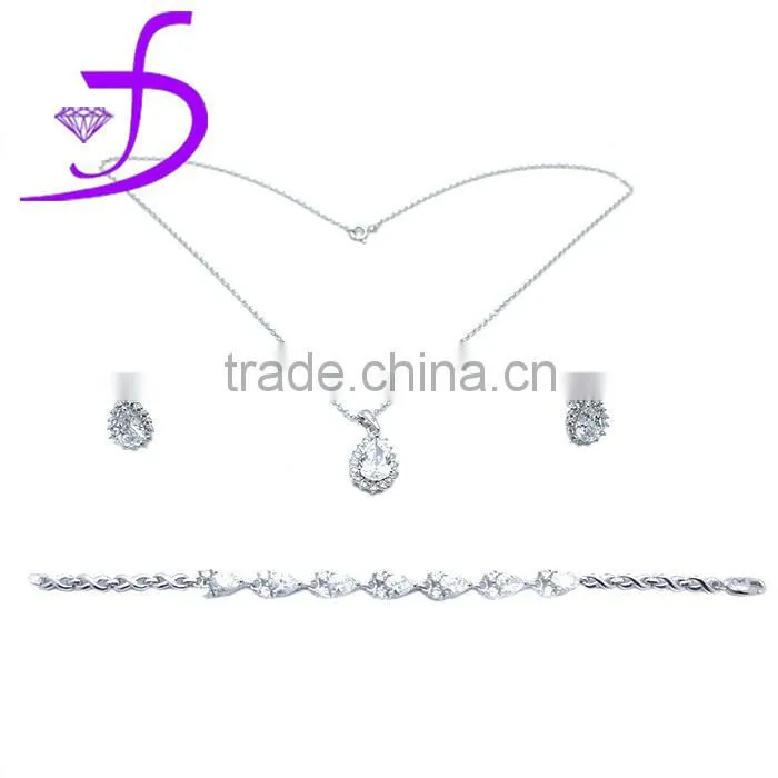 Factory direct sale china wholesale 925 silver jewelry set women wdding set