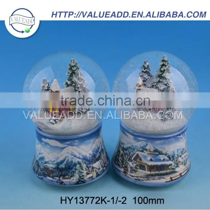 High quality santa claus polyresin bride and groom snow globe factory supply
