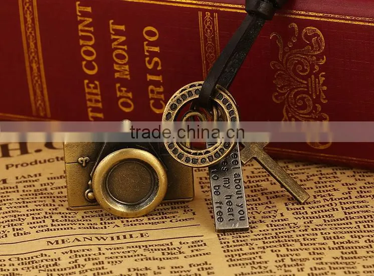 N0014 wholesale Scissors leather necklace fashionable design latest necklace