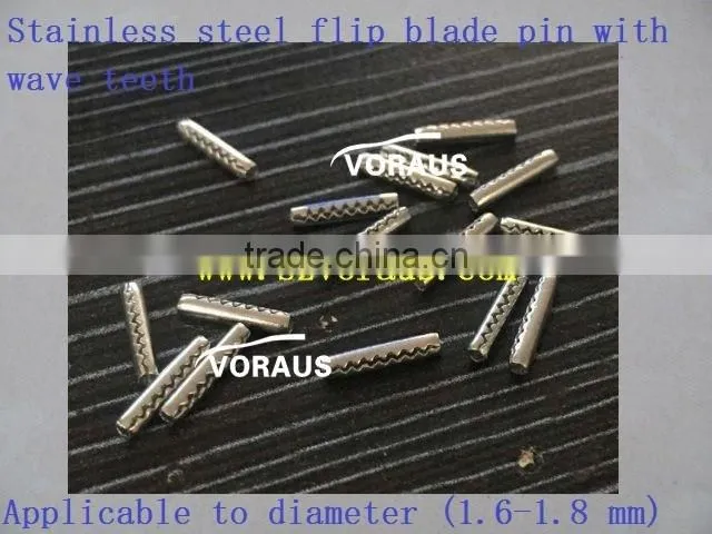 Stainless steel flip blade pin with wave teeth